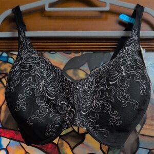 Playtex Elegant Black Bra with Silver Embroidery
